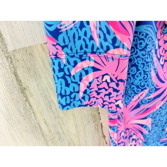 Lilly Pulitzer UPF 50+ Skipper Ruffle Dress in Blue Tropic Down Low Pineapple S - Picture 7 of 16
